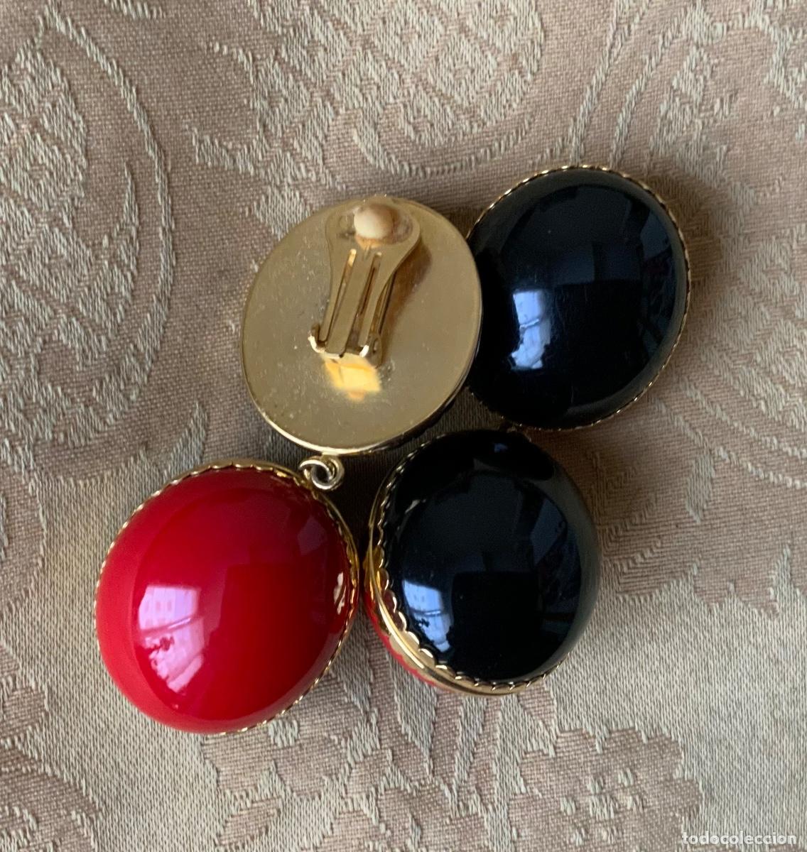 Vintage: PENDIENTES LARGOS A&Ntilde;OS 80 BICOLOR - Foto 7