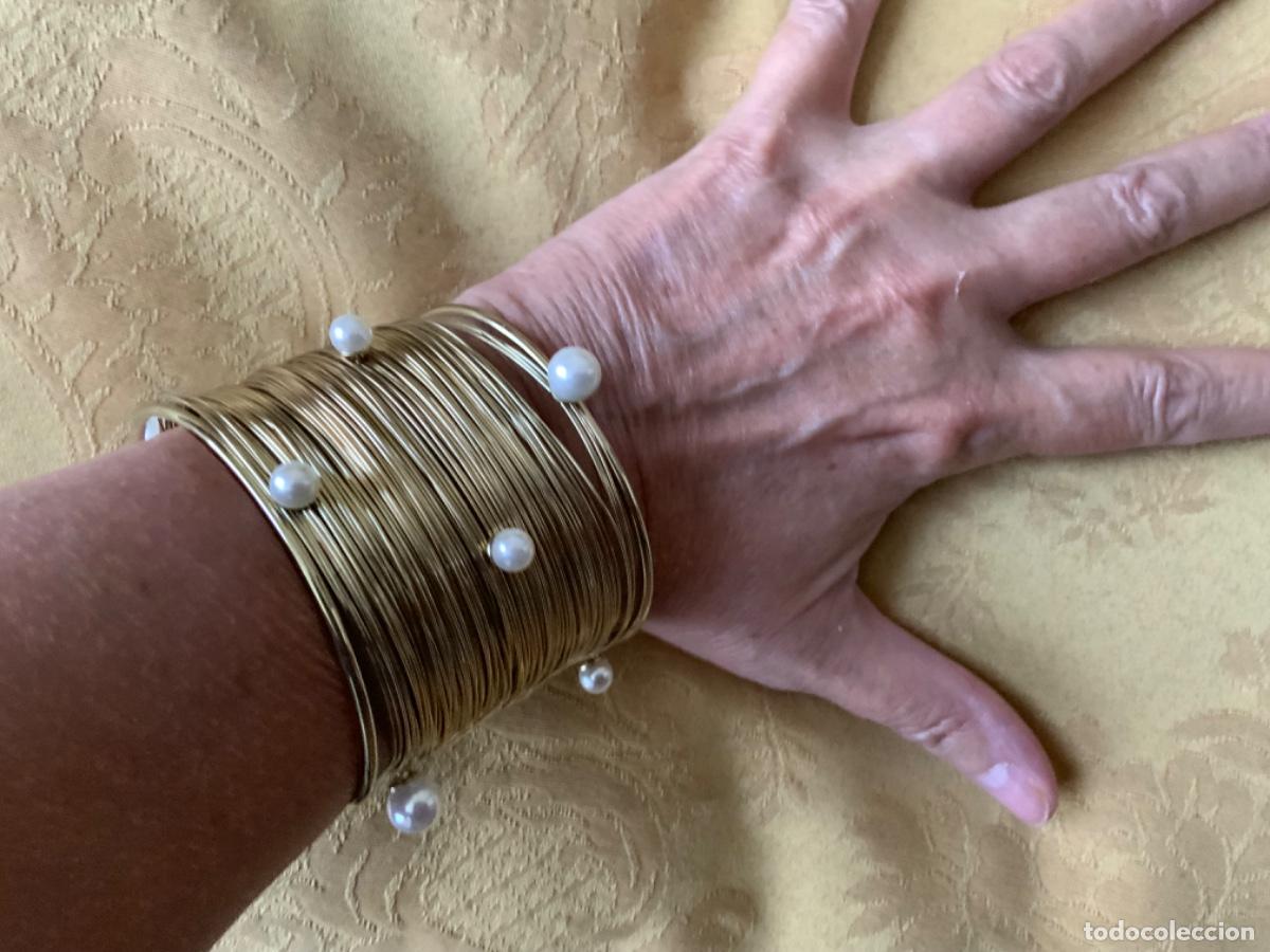 Vintage: PULSERA BRAZALETE METAL Y PERLAS - Foto 3