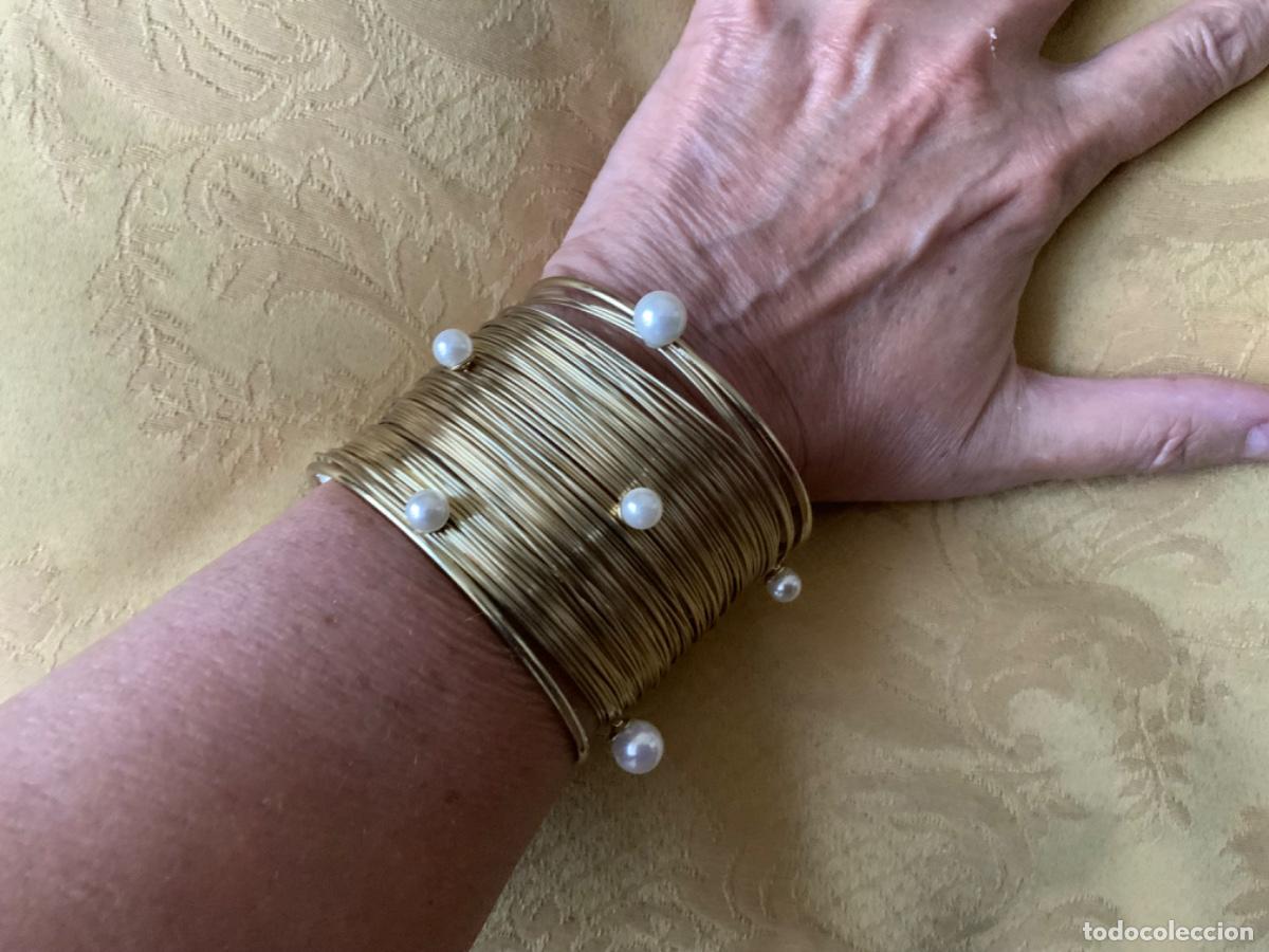 Vintage: PULSERA BRAZALETE METAL Y PERLAS - Foto 5