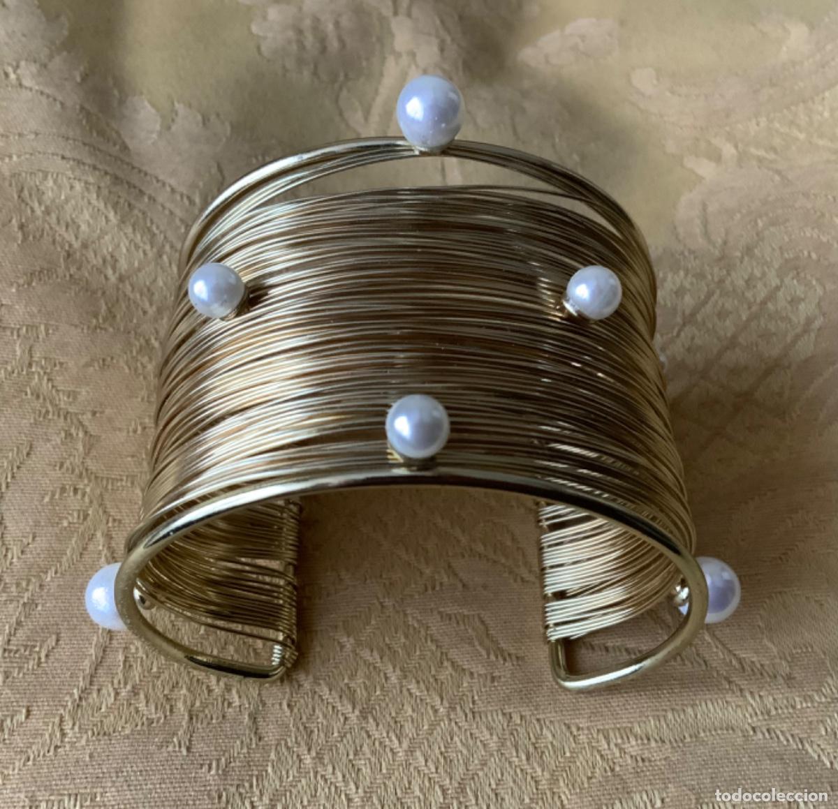 Vintage: PULSERA BRAZALETE METAL Y PERLAS - Foto 7