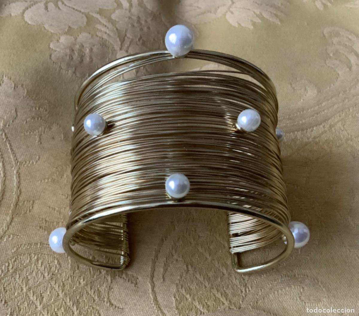 Vintage: PULSERA BRAZALETE METAL Y PERLAS - Foto 8
