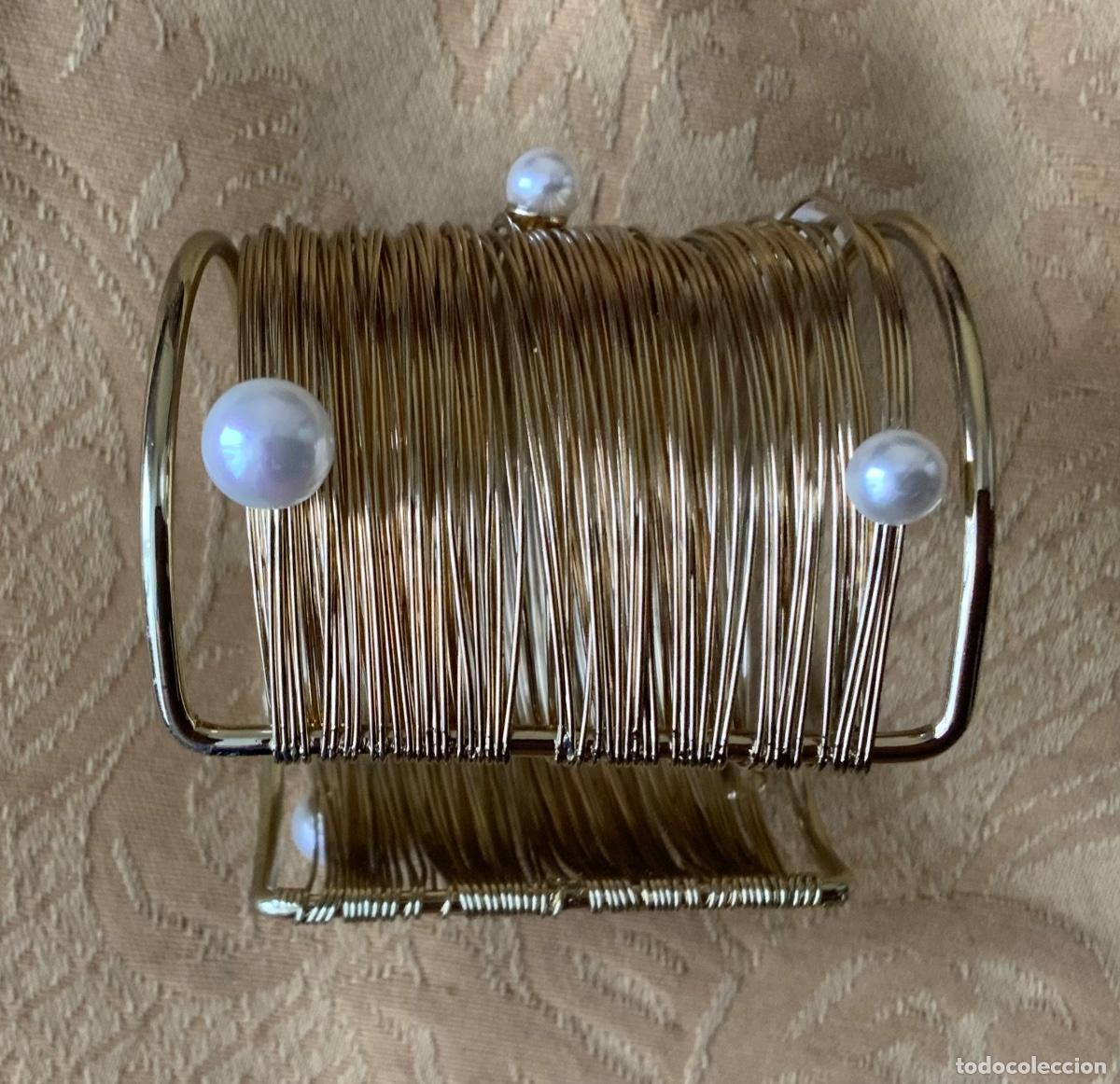 Vintage: PULSERA BRAZALETE METAL Y PERLAS - Foto 10