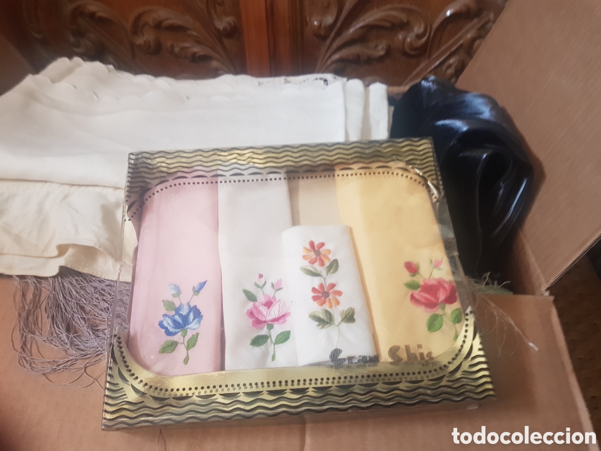 Vintage: Pa&ntilde;olerias roses algod&oacute;n 100 por 100 - Foto 2