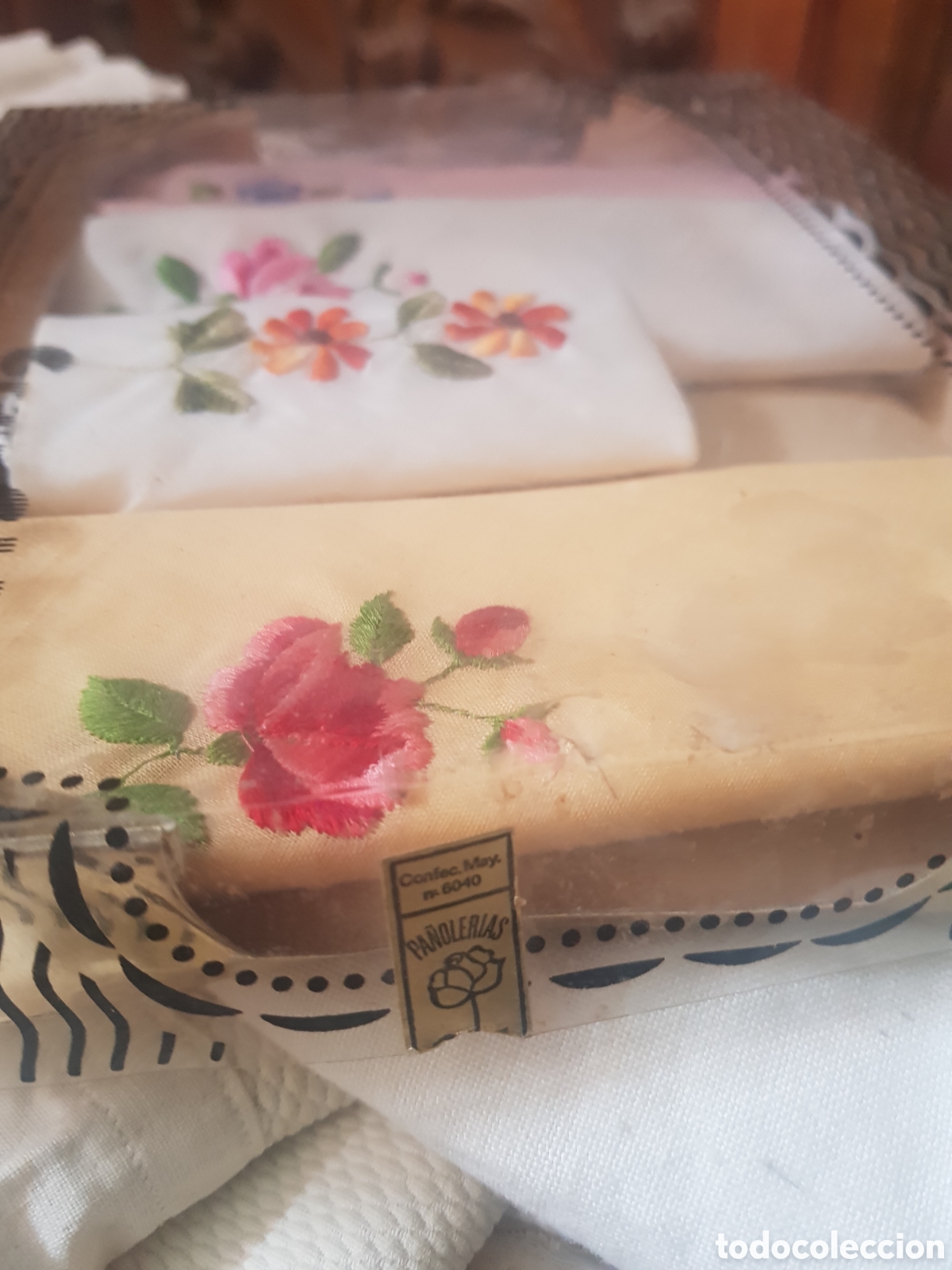 Vintage: Pa&ntilde;olerias roses algod&oacute;n 100 por 100 - Foto 3