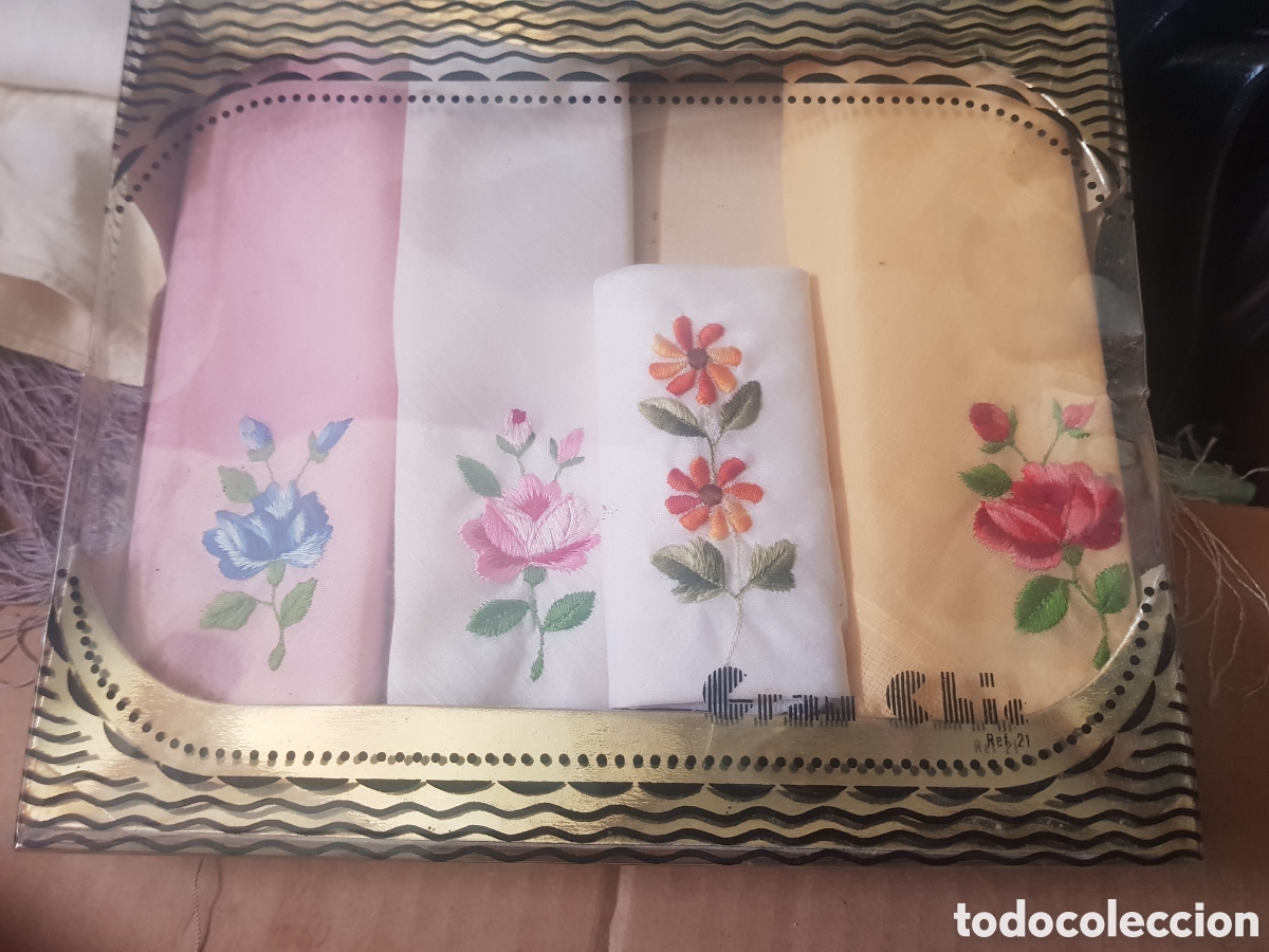 Vintage: Pa&ntilde;olerias roses algod&oacute;n 100 por 100 - Foto 1