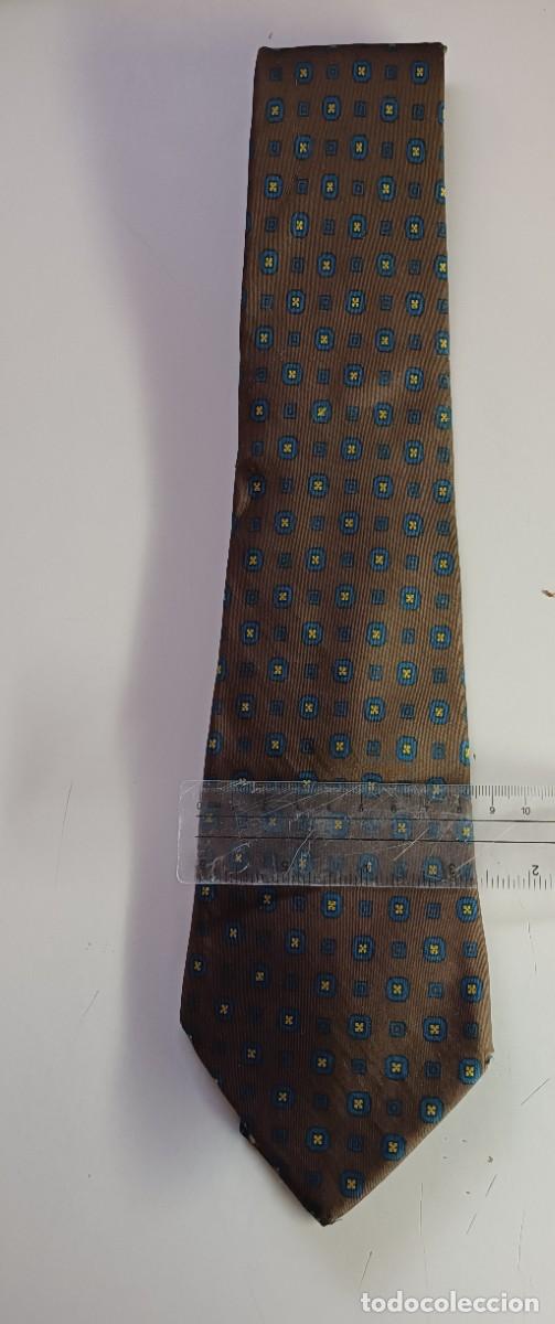 Vintage: Corbata hecha a mano 100 x 100 seda natural - Foto 1