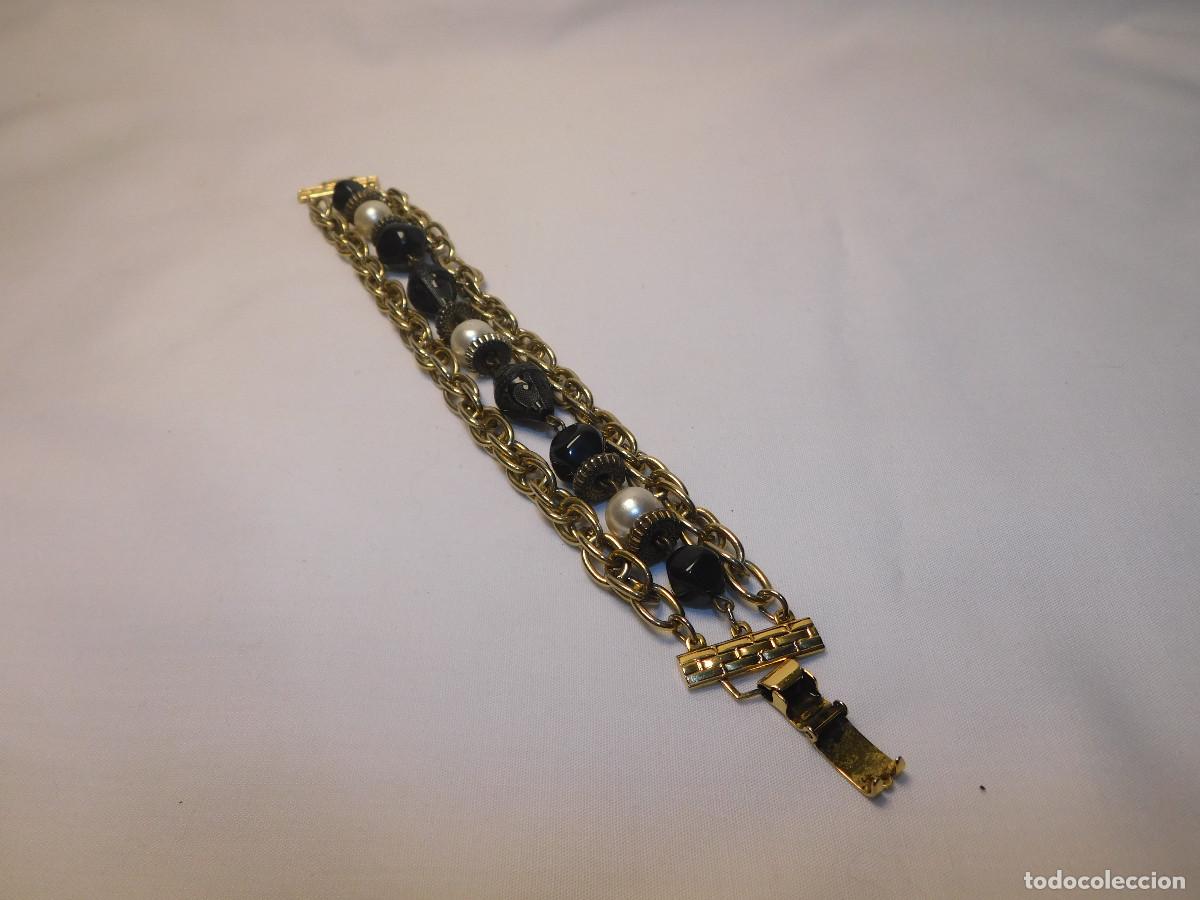 Vintage: Pulsera Vintage de cuentas talladas - Foto 1