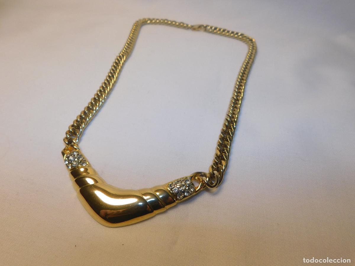Vintage: Gargantilla Vintage dorada y strass - Foto 2
