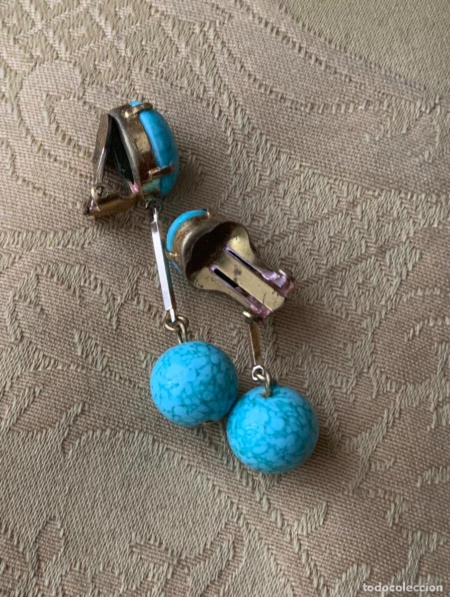 Vintage: PENDIENTES A&Ntilde;OS 60 TURQUESA - Foto 6