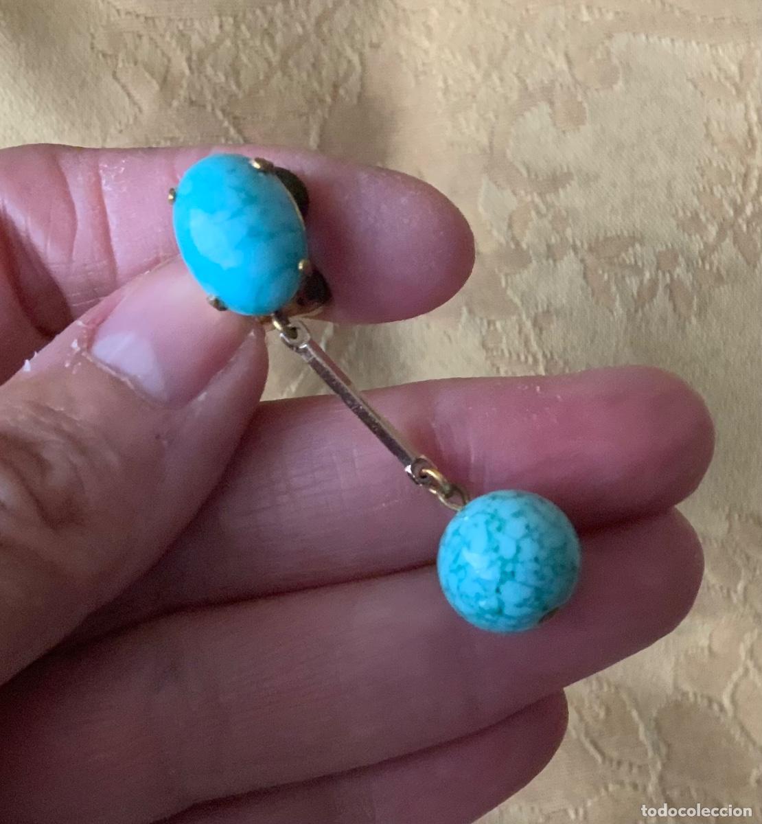 Vintage: PENDIENTES A&Ntilde;OS 60 TURQUESA - Foto 7