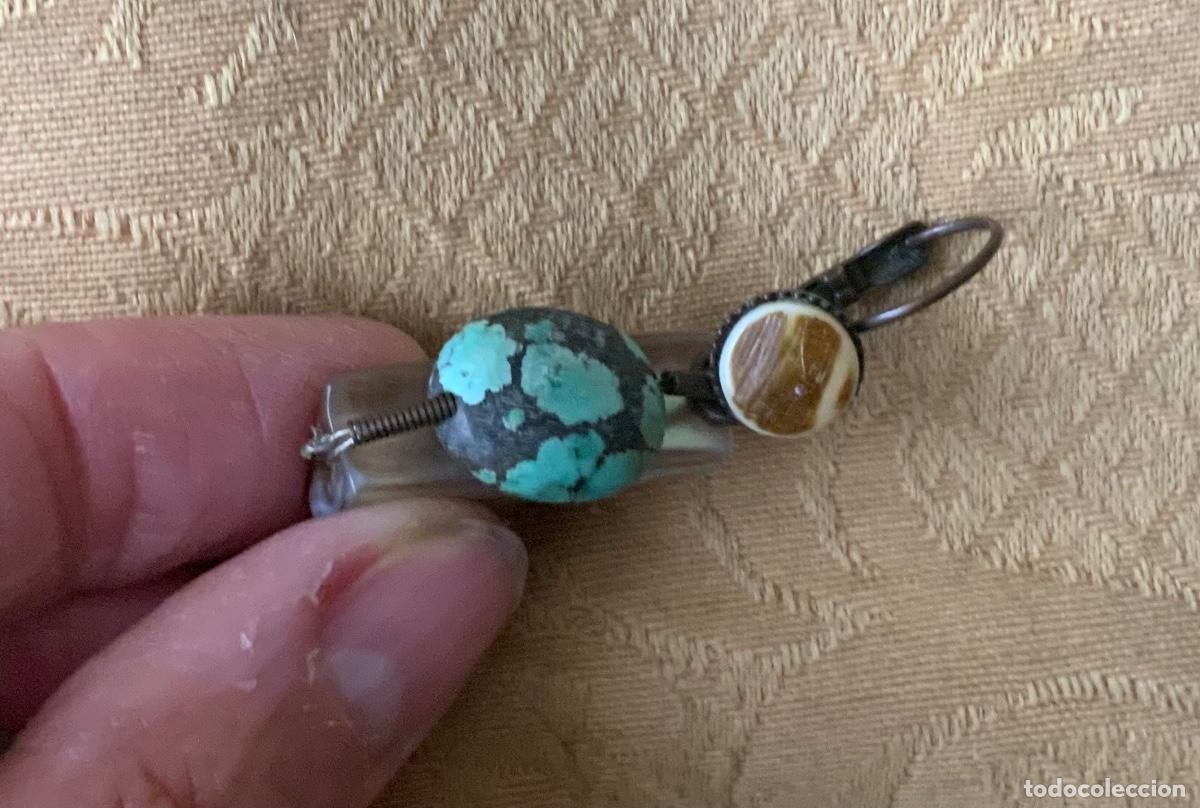 Vintage: PENDIENTES TURQUESA Y NACAR HECHOS A MANO - Foto 13