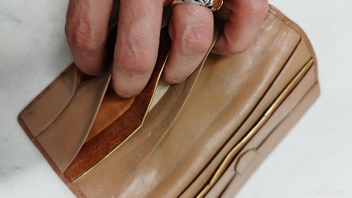 Vintage: Antiguo Gran monedero de piel a identificar - Foto 6
