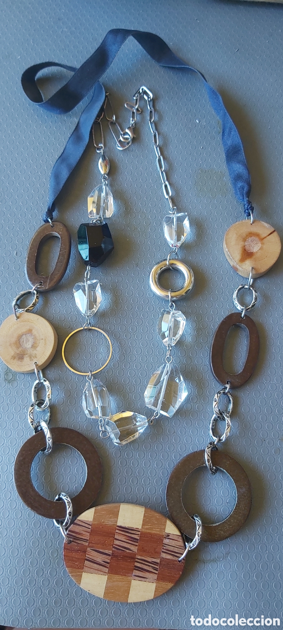 Vintage: Dos collares de madera y cristal - Foto 1