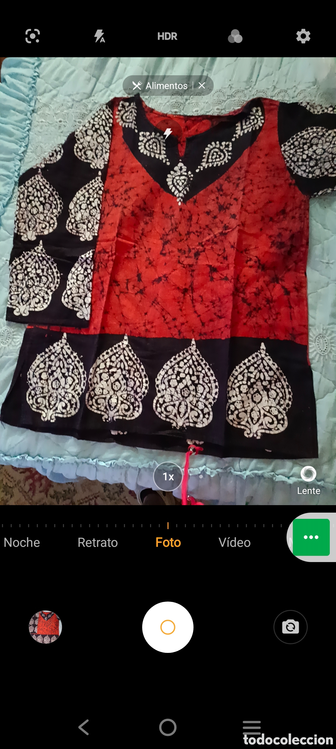 Vintage: T&uacute;nica corta Batik con mangas - Foto 4