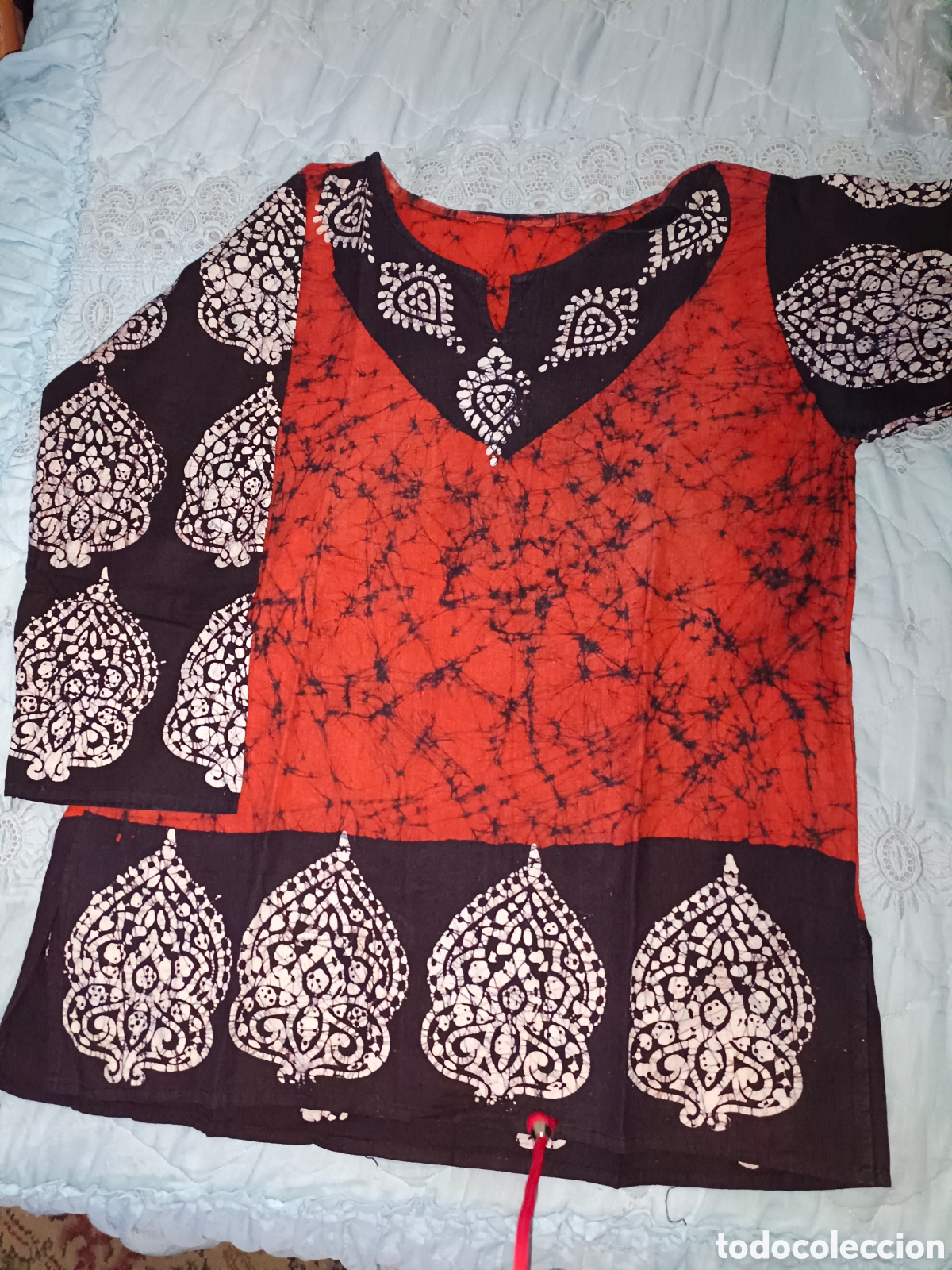 Vintage: T&uacute;nica corta Batik con mangas - Foto 3