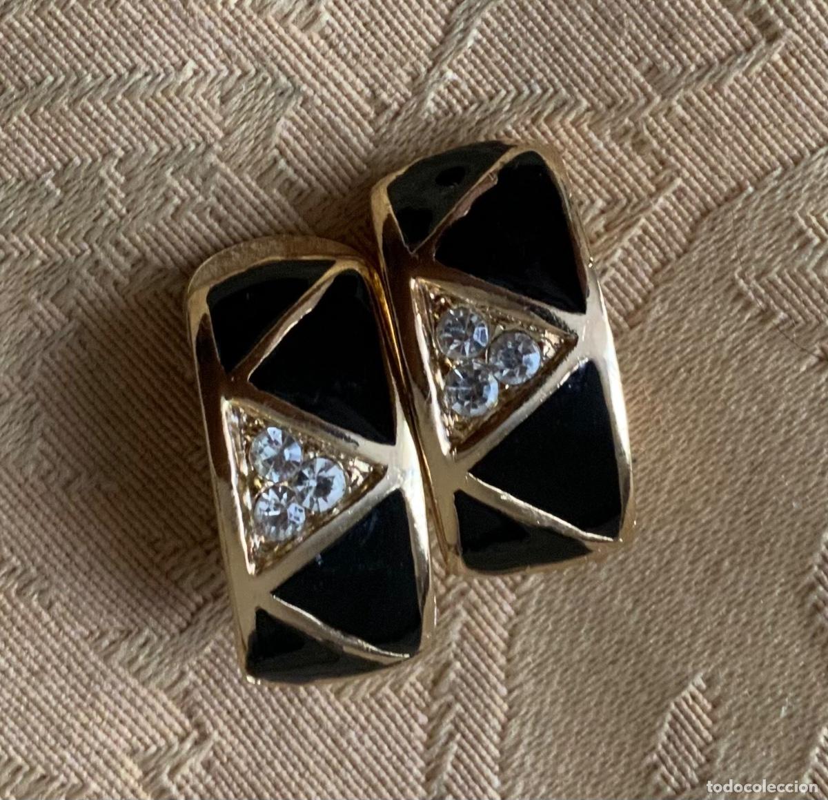 Vintage: PENDIENTES ESMALTE NEGRO VINTAGE - Foto 1