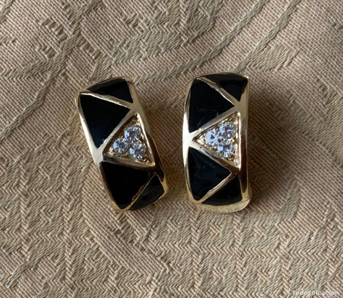 Vintage: PENDIENTES ESMALTE NEGRO VINTAGE - Foto 3