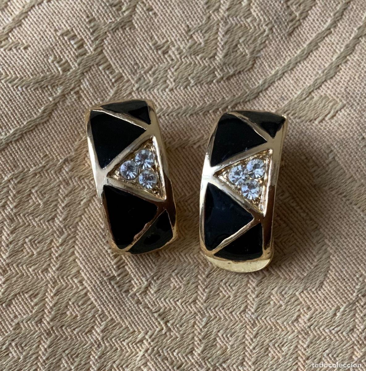 Vintage: PENDIENTES ESMALTE NEGRO VINTAGE - Foto 4