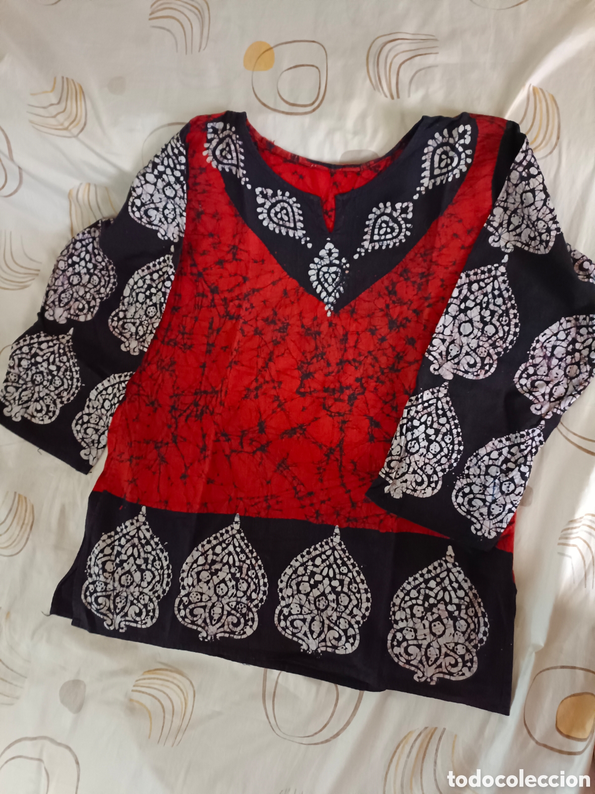 Vintage: T&uacute;nica corta Batik con mangas - Foto 1