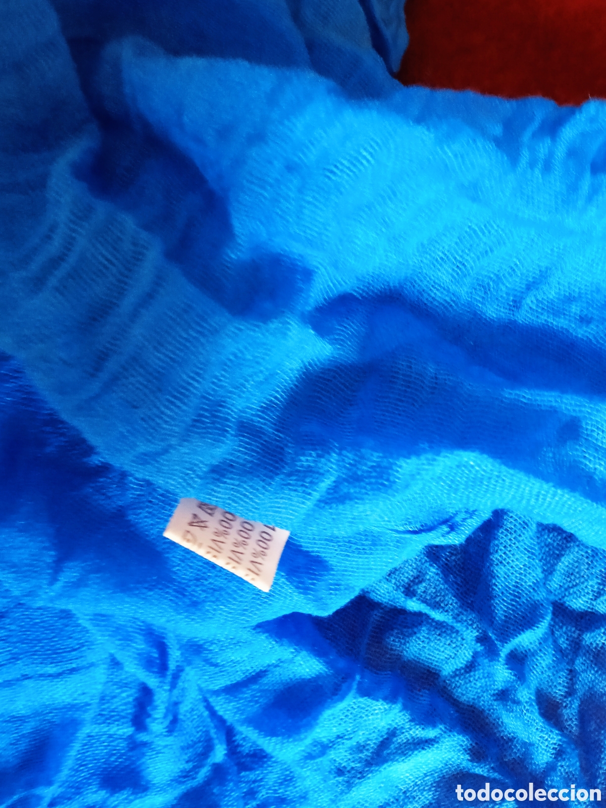 Vintage: Fular azul .100% viscosa. - Foto 7