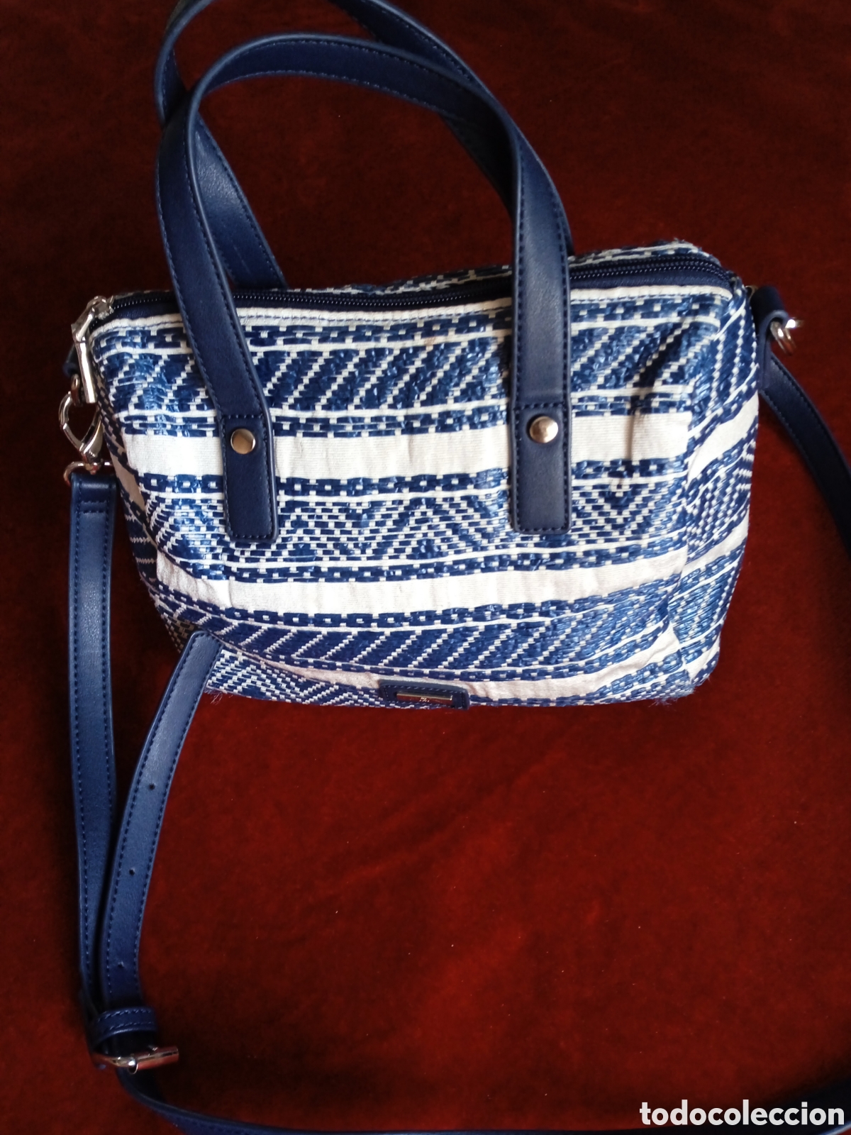 Vintage: Bolso azul con dibujo. - Foto 5