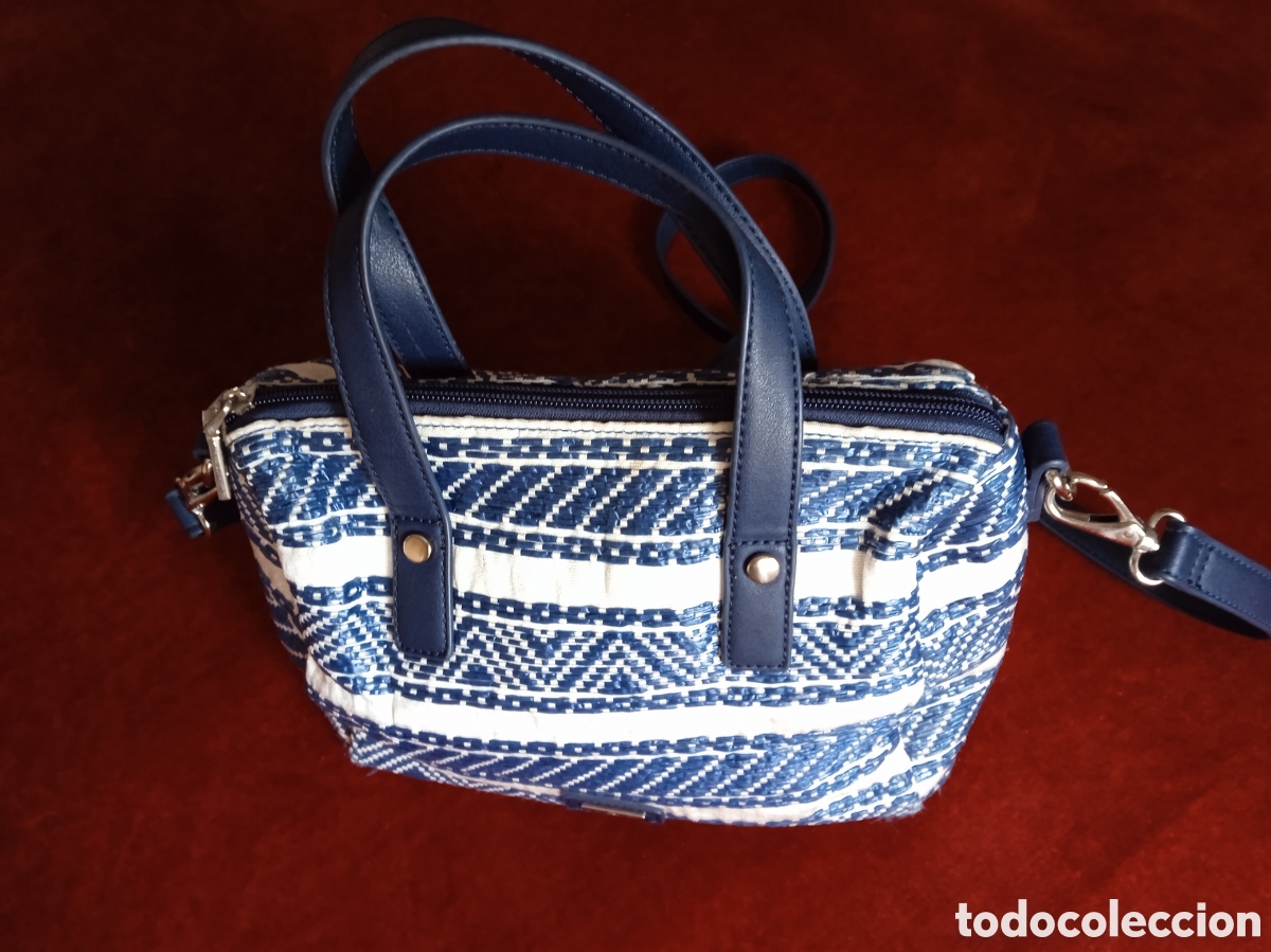 Vintage: Bolso azul con dibujo. - Foto 13