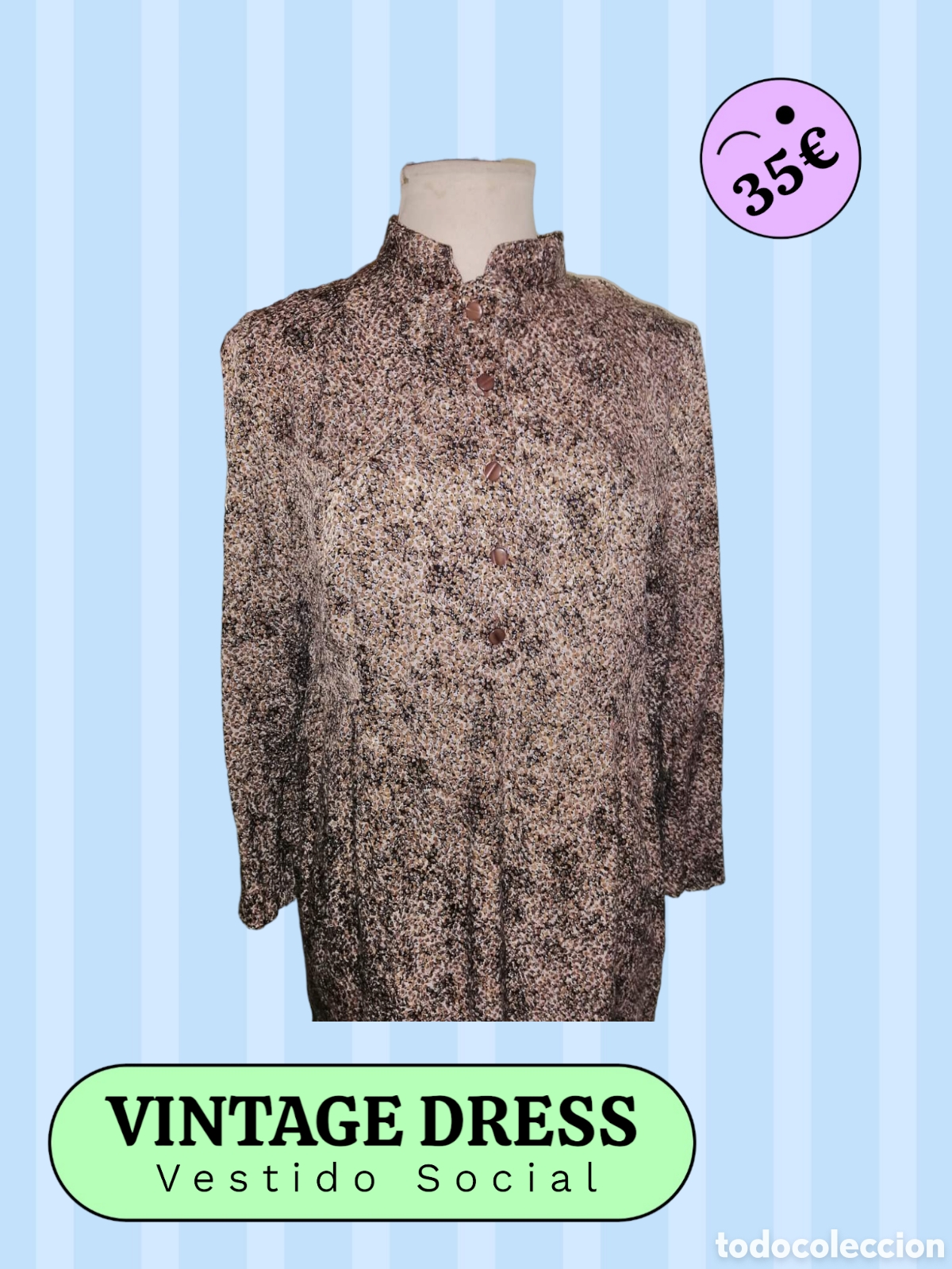 Vintage: Vestido Vintage de Dise&ntilde;o. - Foto 2