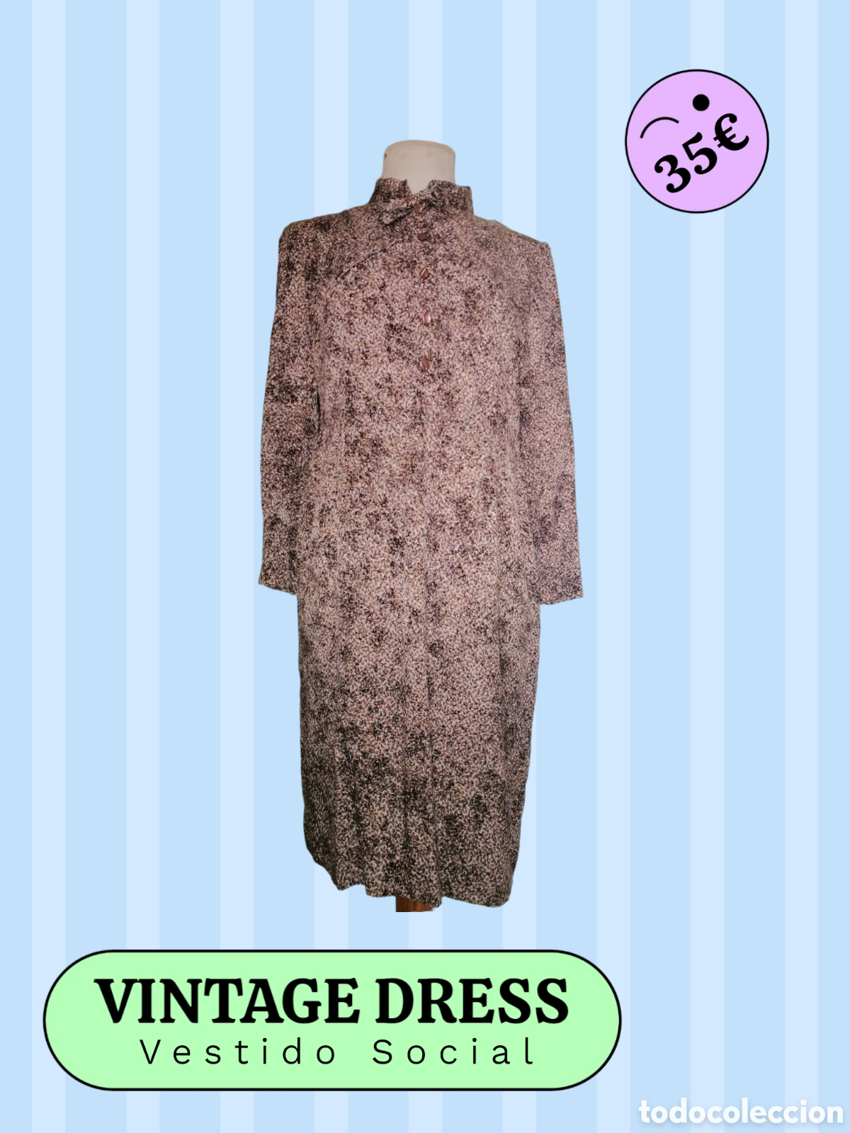Vintage: Vestido Vintage de Dise&ntilde;o. - Foto 1