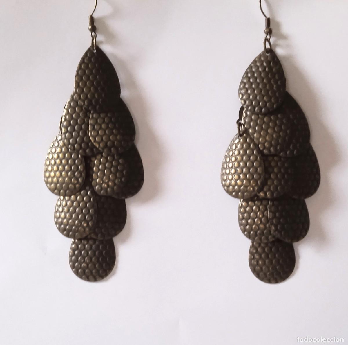 Vintage: PENDIENTES DE METAL A&Ntilde;OS 90 - Foto 1