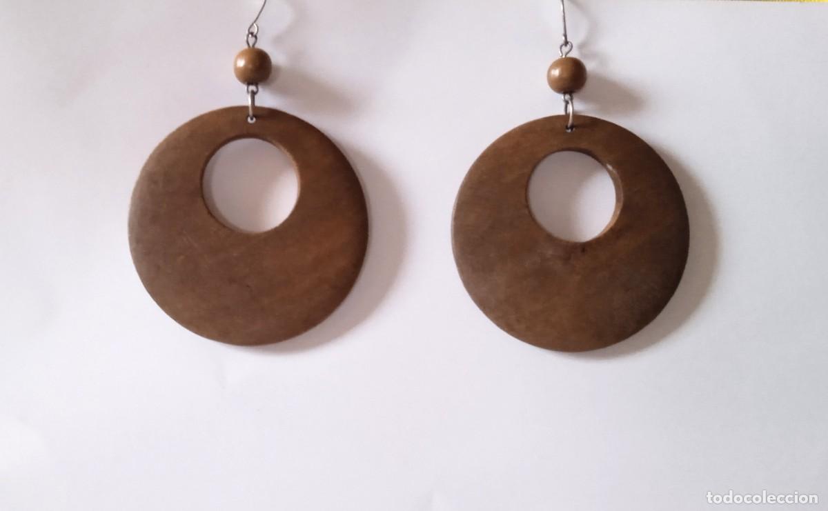 Vintage: PENDIENTES DE MADERA A&Ntilde;OS 90 - Foto 3