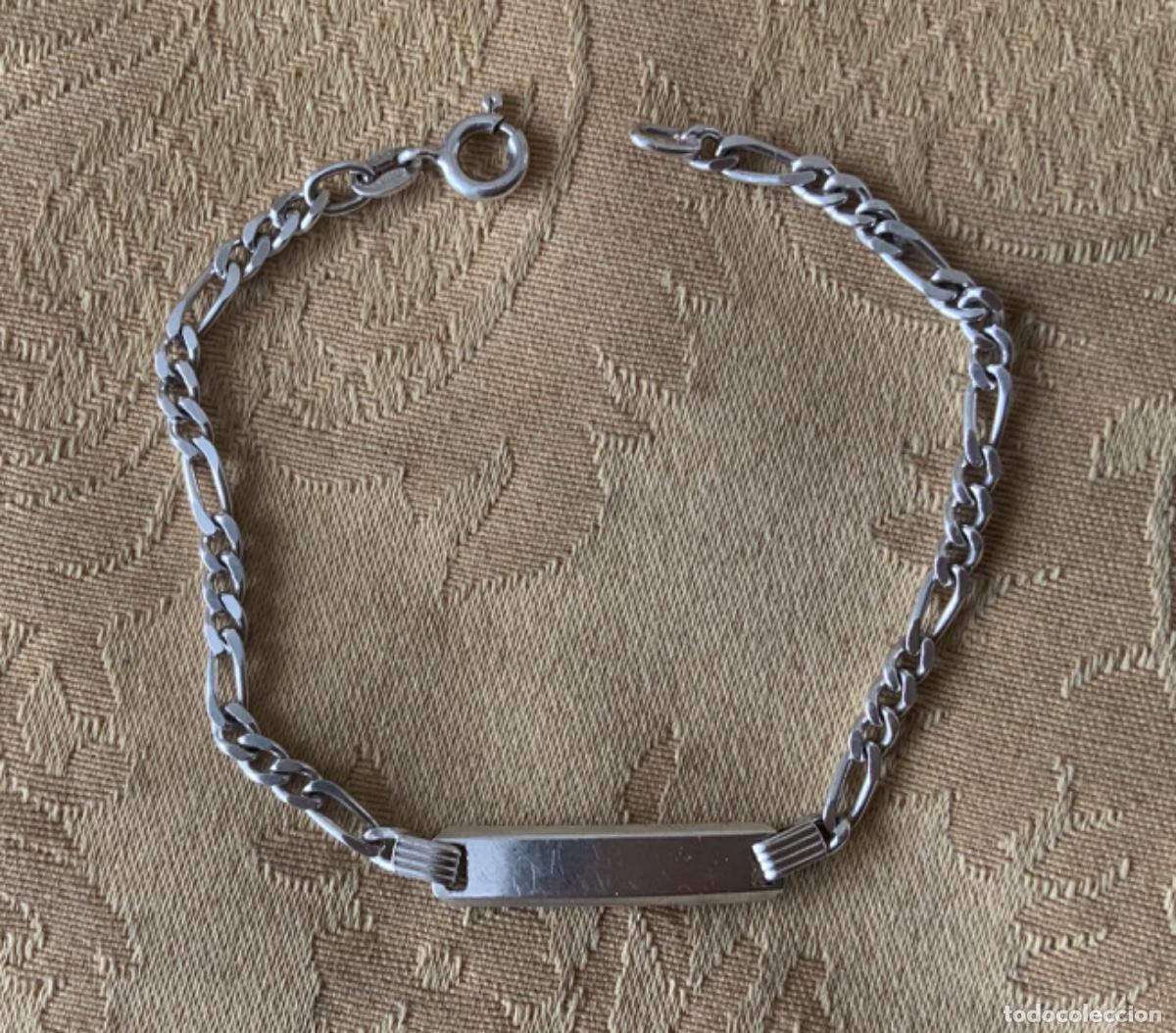 Vintage: PULSERA NO ME OLVIDES DE PLATA - Foto 5