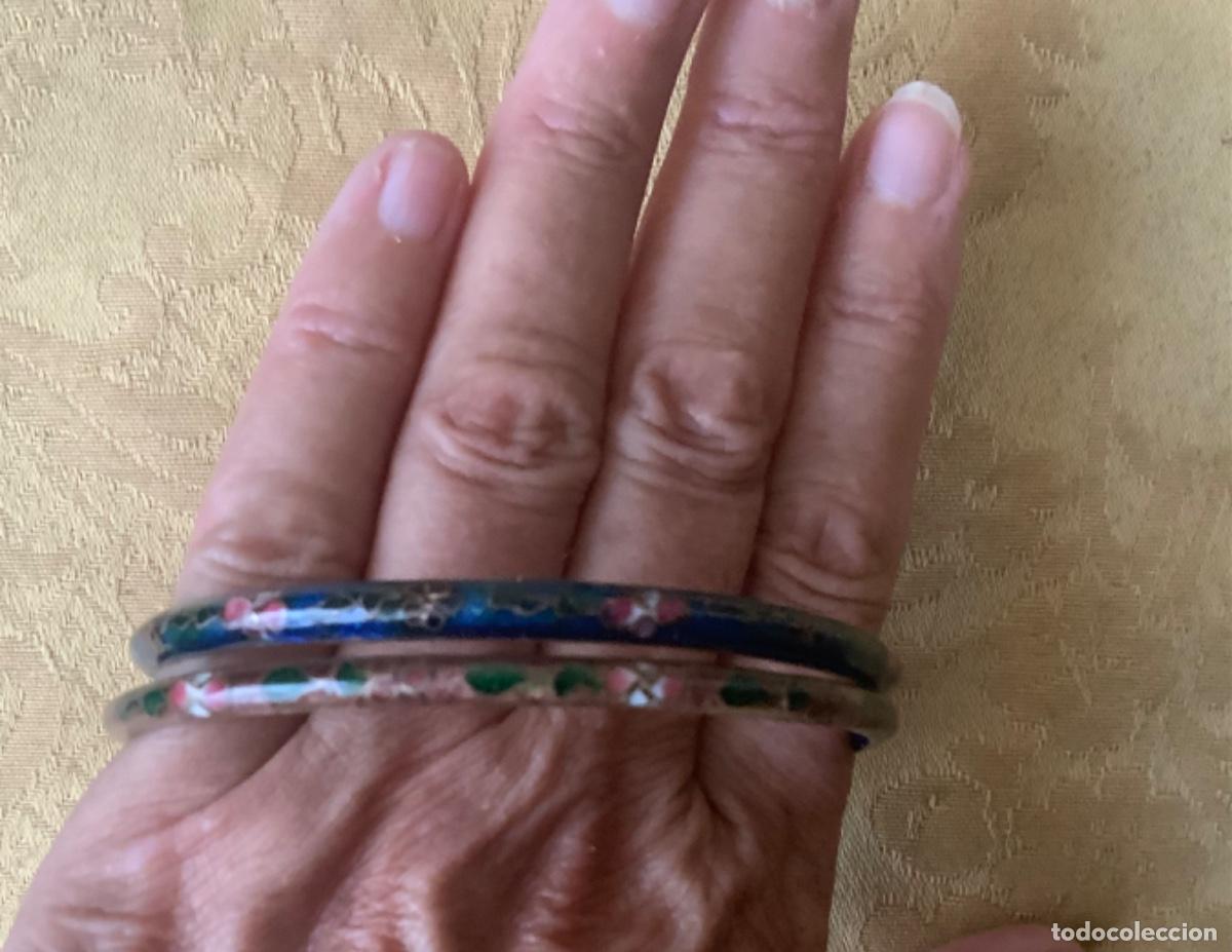 Vintage: 2 PULSERAS CLOISONNE LATON ESMALTADO - Foto 2