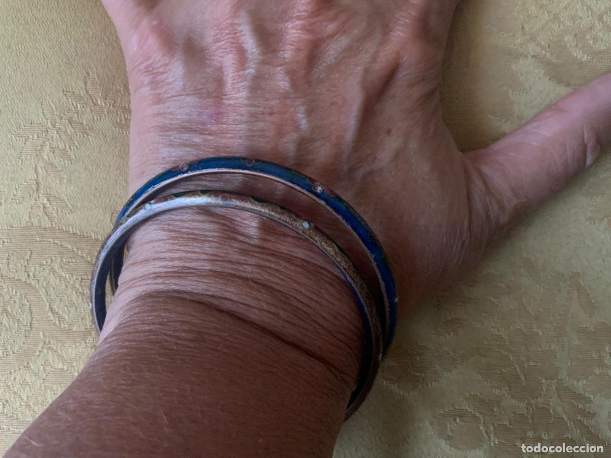 Vintage: 2 PULSERAS CLOISONNE LATON ESMALTADO - Foto 3
