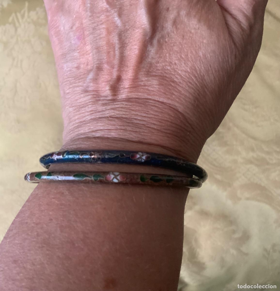 Vintage: 2 PULSERAS CLOISONNE LATON ESMALTADO - Foto 5
