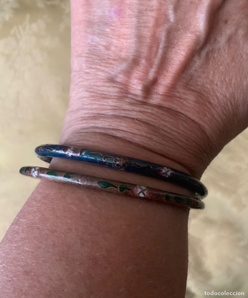 Vintage: 2 PULSERAS CLOISONNE LATON ESMALTADO - Foto 7