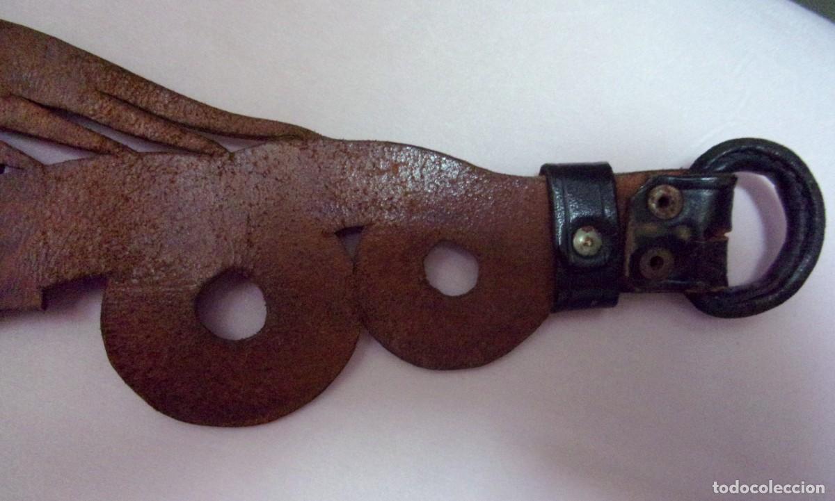 Vintage: CINTURON CUERO PEGASOS HECHO A MANO - Foto 10
