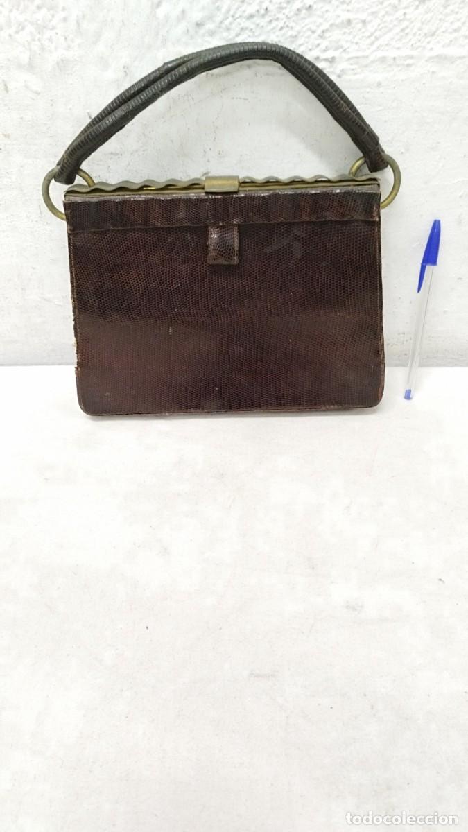 Vintage: Antiguo bolso de mujer, en piel - Foto 1