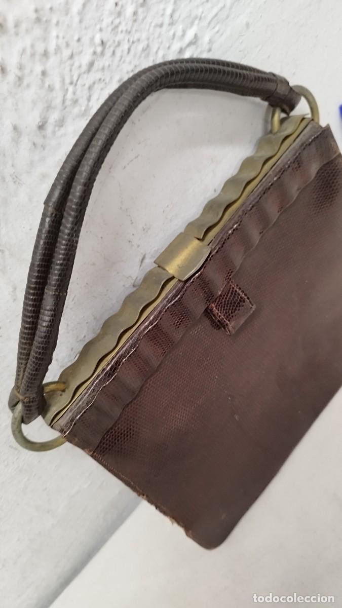 Vintage: Antiguo bolso de mujer, en piel - Foto 2