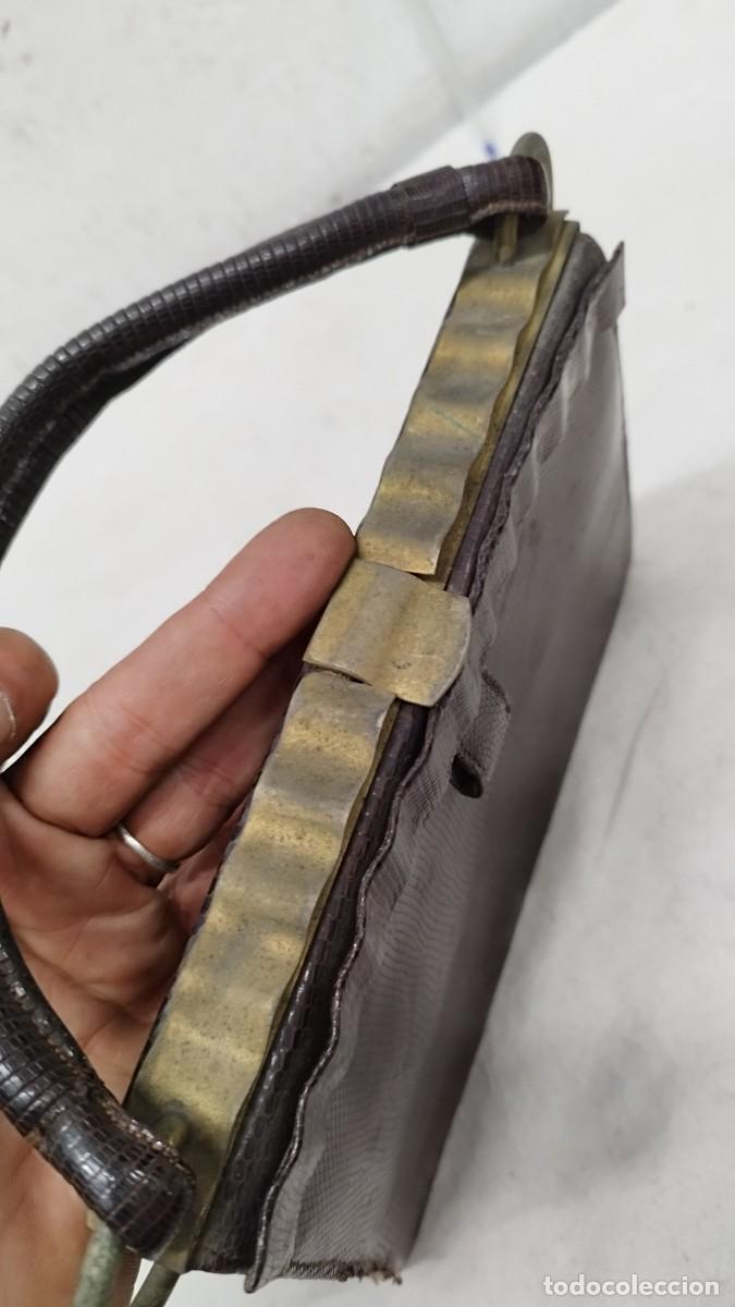 Vintage: Antiguo bolso de mujer, en piel - Foto 6