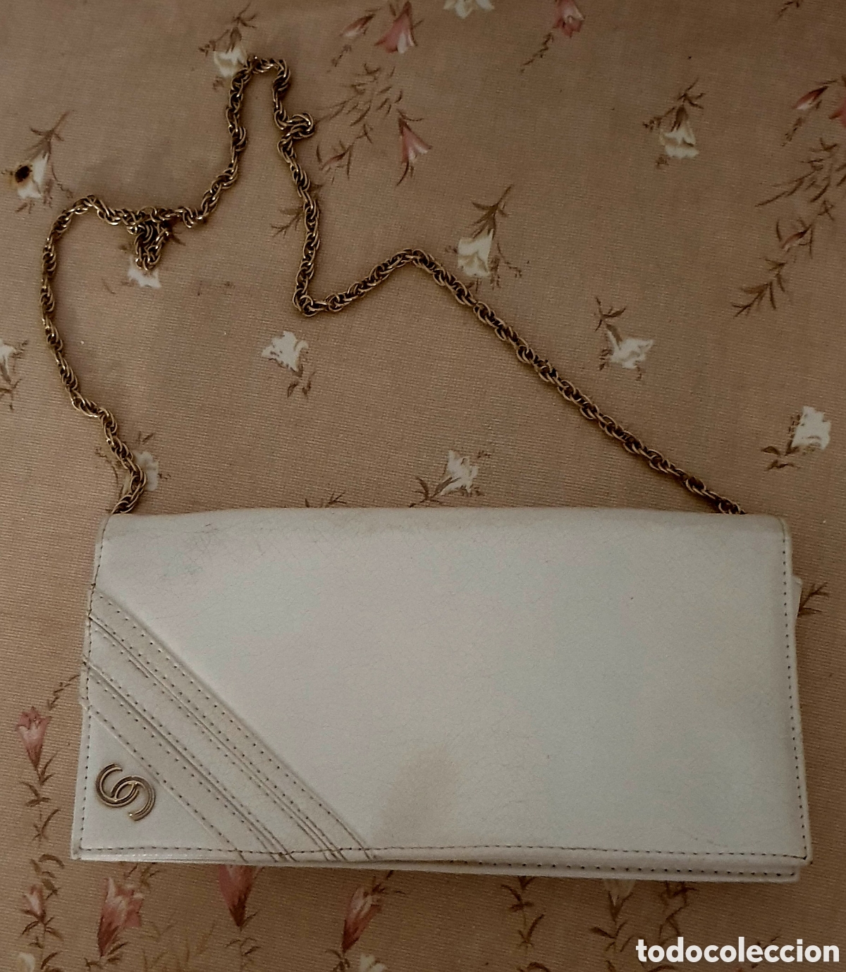 Vintage: BOLSO BLANCO CRUDO CON CADENA - Foto 1