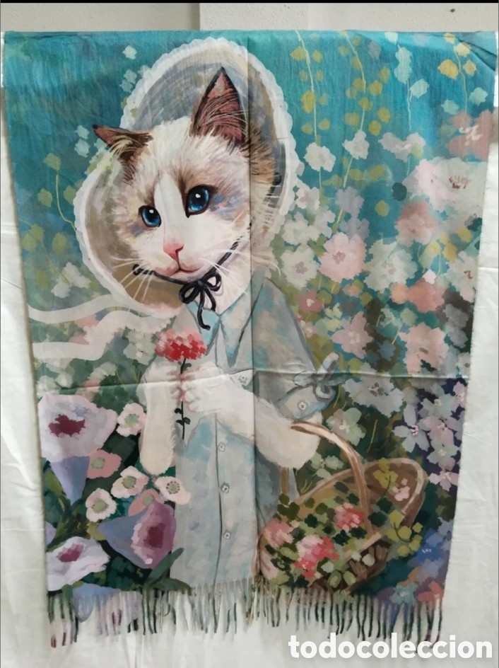 Vintage: Chal de cachemira - La gata coqueta - Foto 1