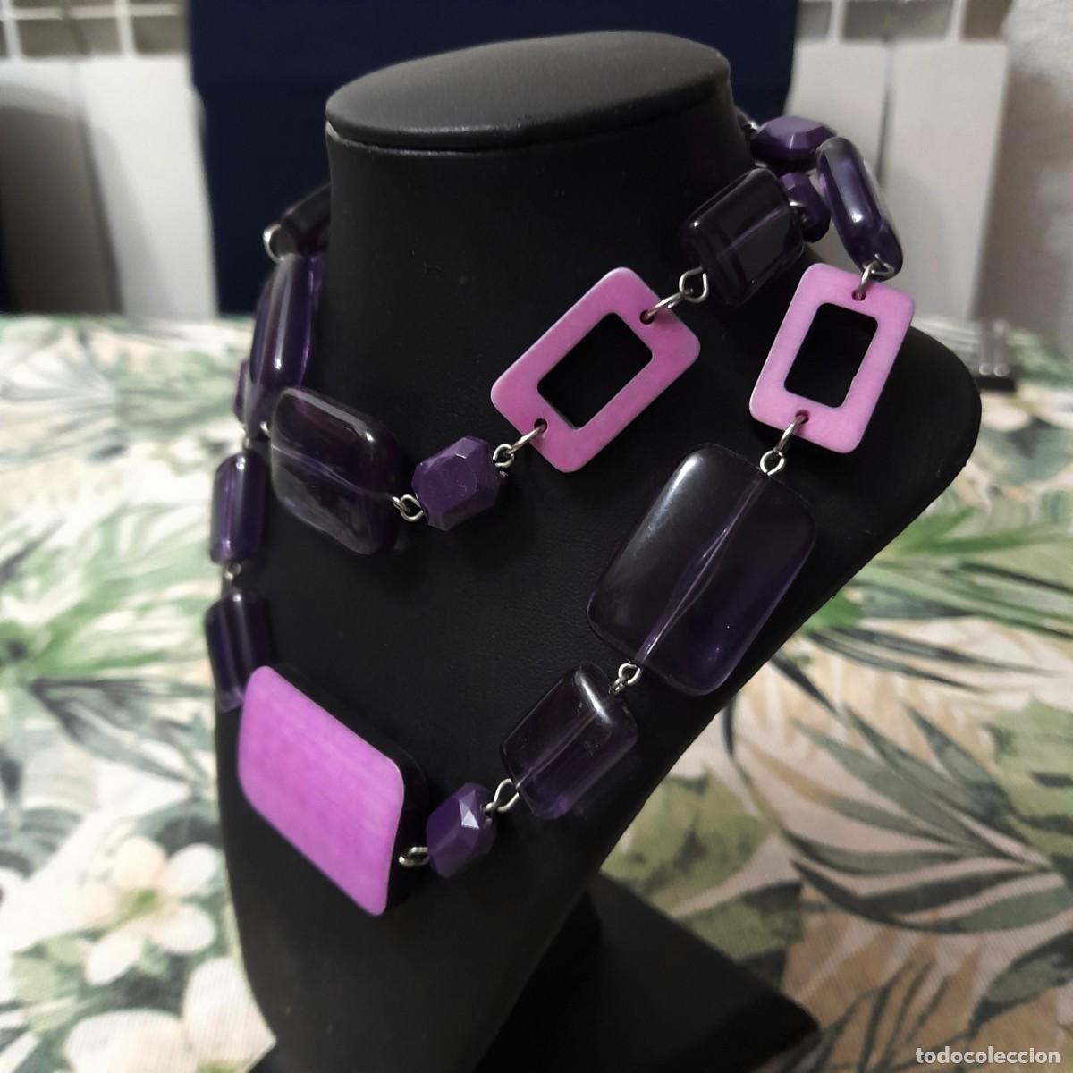 Vintage: Collar en morado y rosa mujer vintage - Foto 1