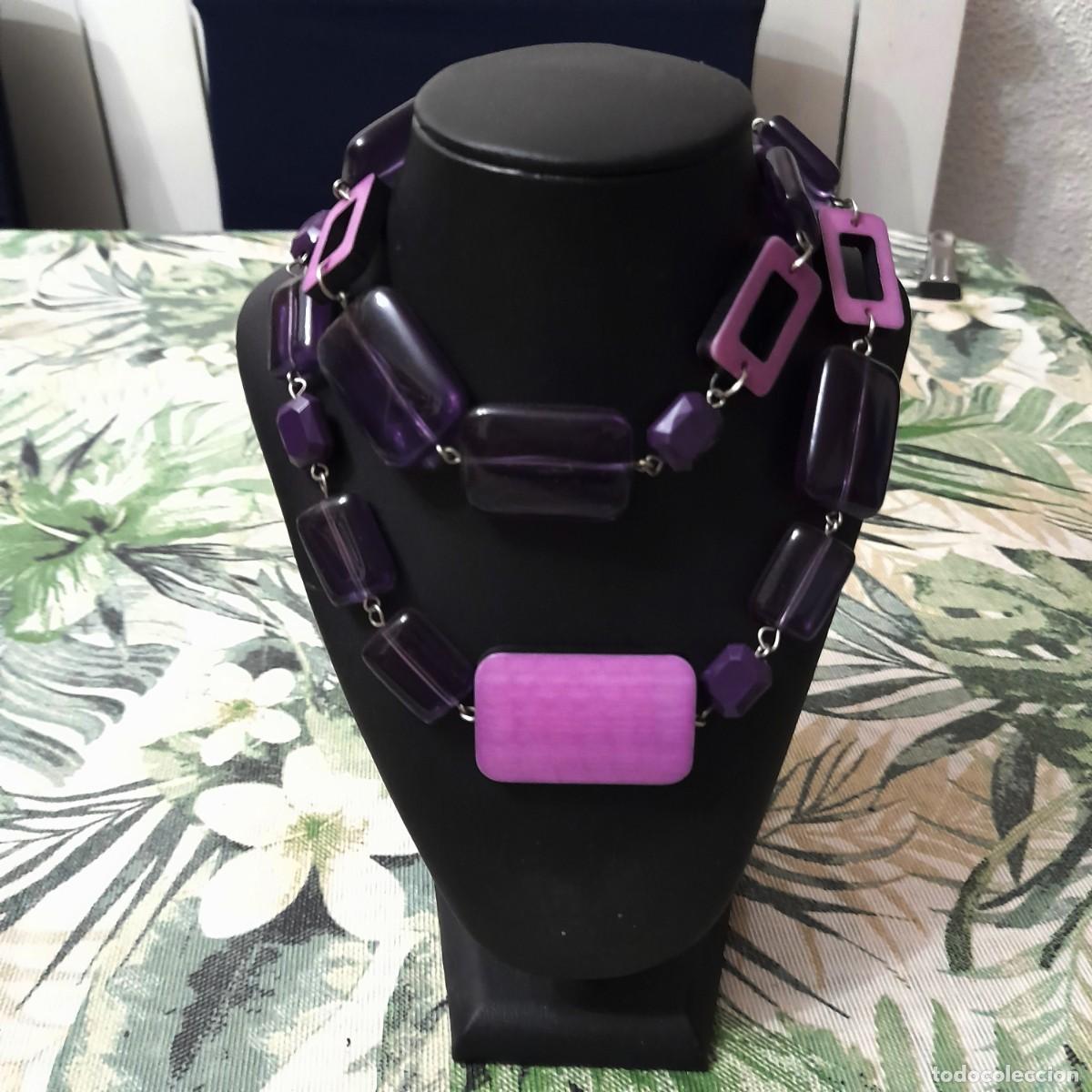 Vintage: Collar en morado y rosa mujer vintage - Foto 2