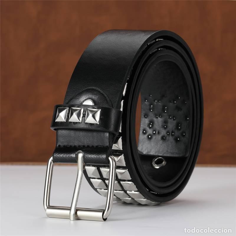 Vintage: Cintur&oacute;n tachuelas negro unisex - Foto 2