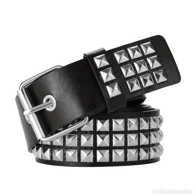 Vintage: Cintur&oacute;n tachuelas negro unisex - Foto 3