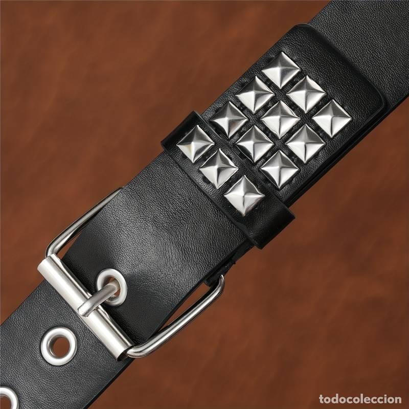 Vintage: Cintur&oacute;n tachuelas negro unisex - Foto 4