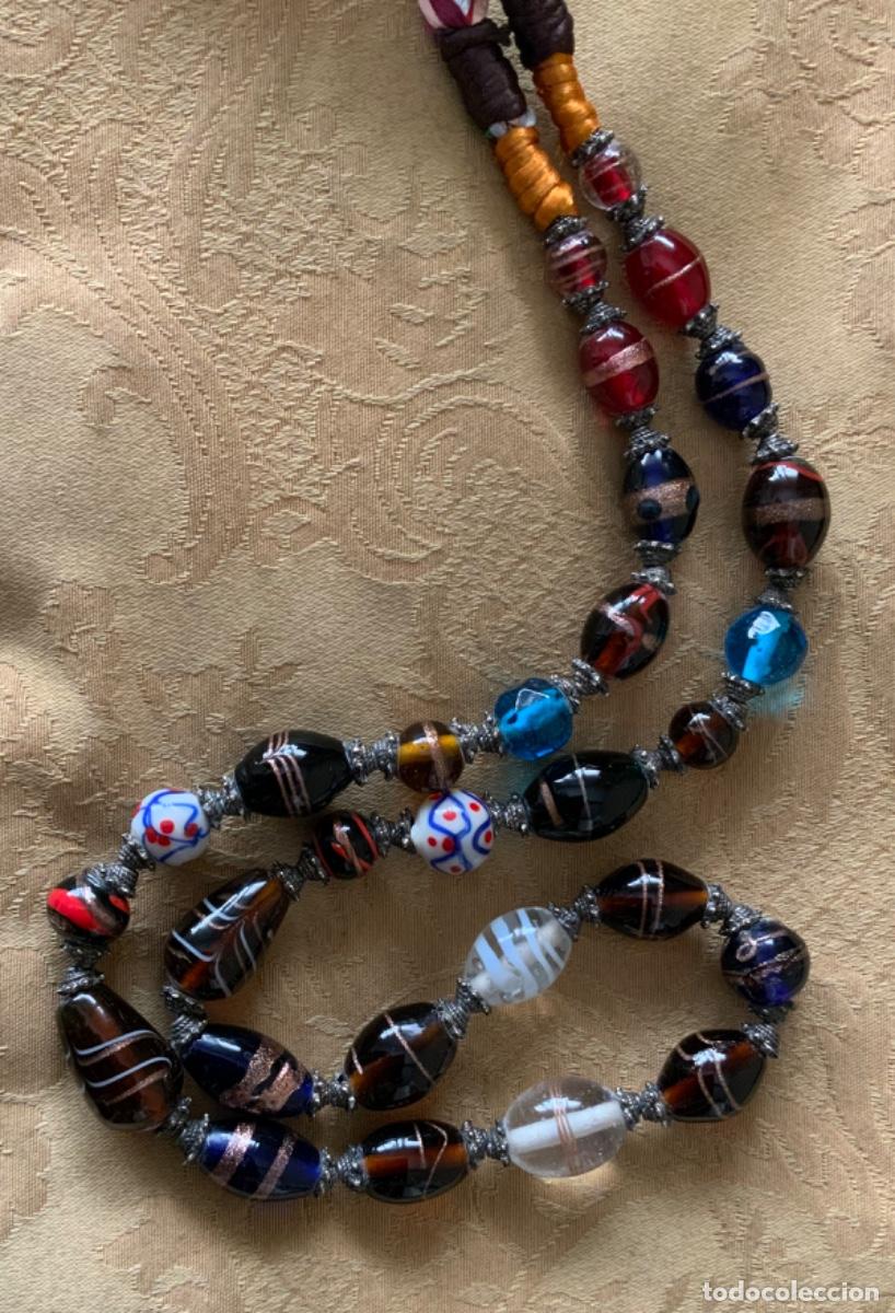 Vintage: COLLAR, CINTURON JOYA DE CRISTALES DE MURANO Y SEDA - Foto 1