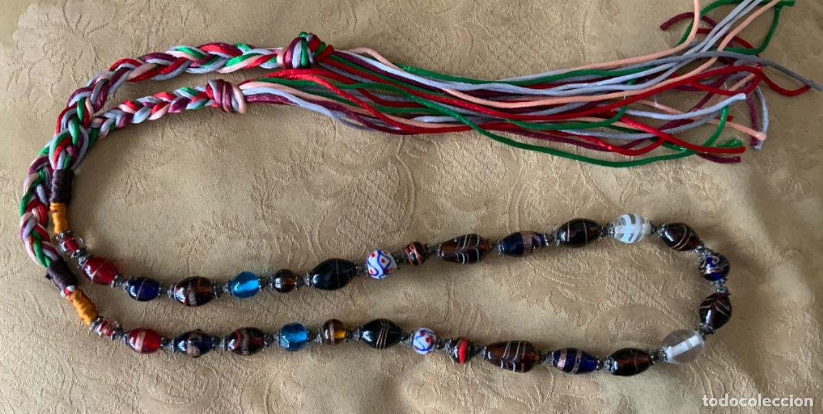 Vintage: COLLAR, CINTURON JOYA DE CRISTALES DE MURANO Y SEDA - Foto 3