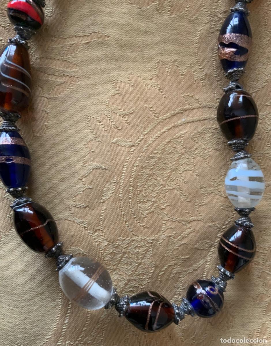 Vintage: COLLAR, CINTURON JOYA DE CRISTALES DE MURANO Y SEDA - Foto 4