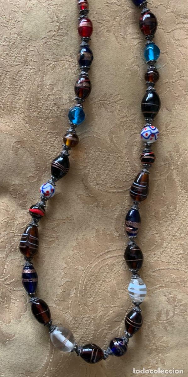 Vintage: COLLAR, CINTURON JOYA DE CRISTALES DE MURANO Y SEDA - Foto 9